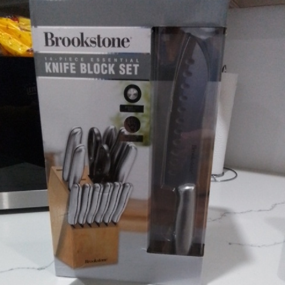 Brookstone Silver Knife Block Set